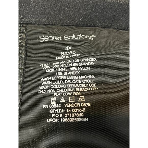 Secret Solutions Shapewear 4X / 34-36 Black Women's Control Long Leg Shaper - Picture 5 of 10